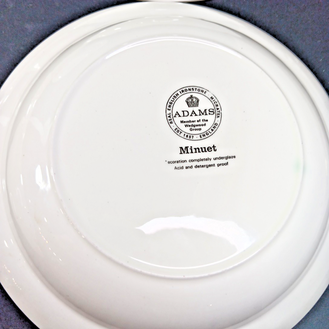 Minuet Real English Ironstone Wm Adams & Sons Micratex 8" Bowls UK Set of 7