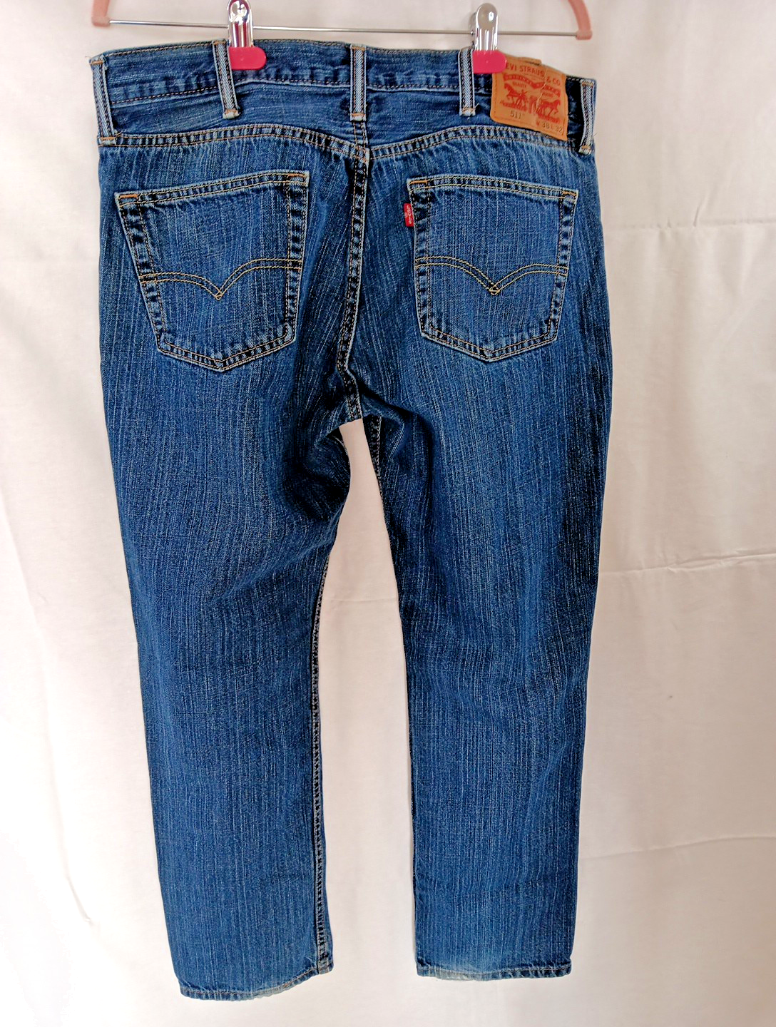 Levi Premium 511 Denim Jeans Mens Size 38x32 Blue Regular Straight See Notes BD