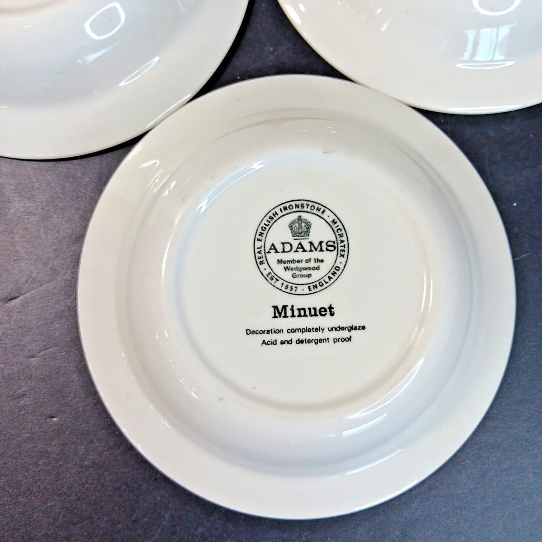 5 X Minuet Real English Ironstone Micratex Adams & Sons Wedgwood 5.25in Bowls UK