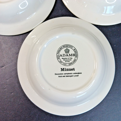 5 X Minuet Real English Ironstone Micratex Adams & Sons Wedgwood 5.25in Bowls UK