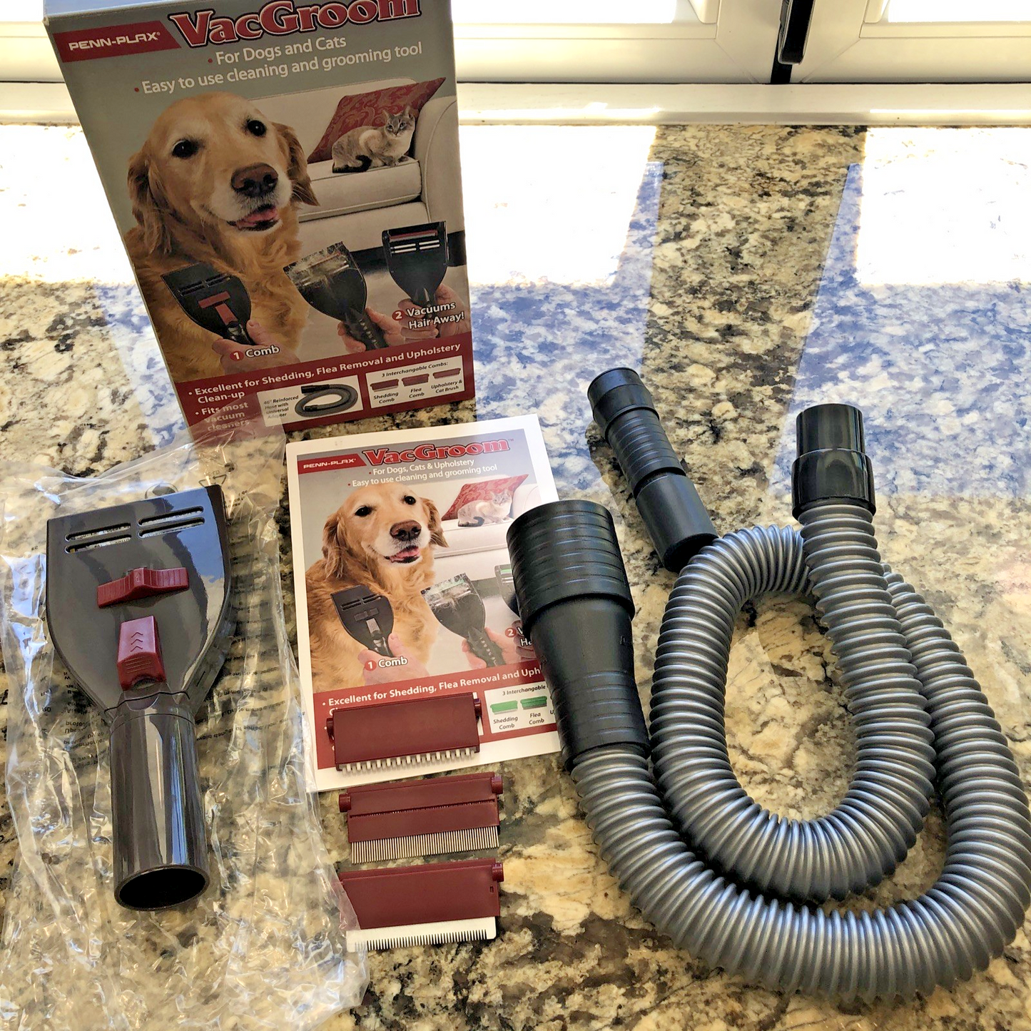 Penn-Plax VacGroom Pet Grooming and Shedding Vacuum Attachment Dogs Cats CN