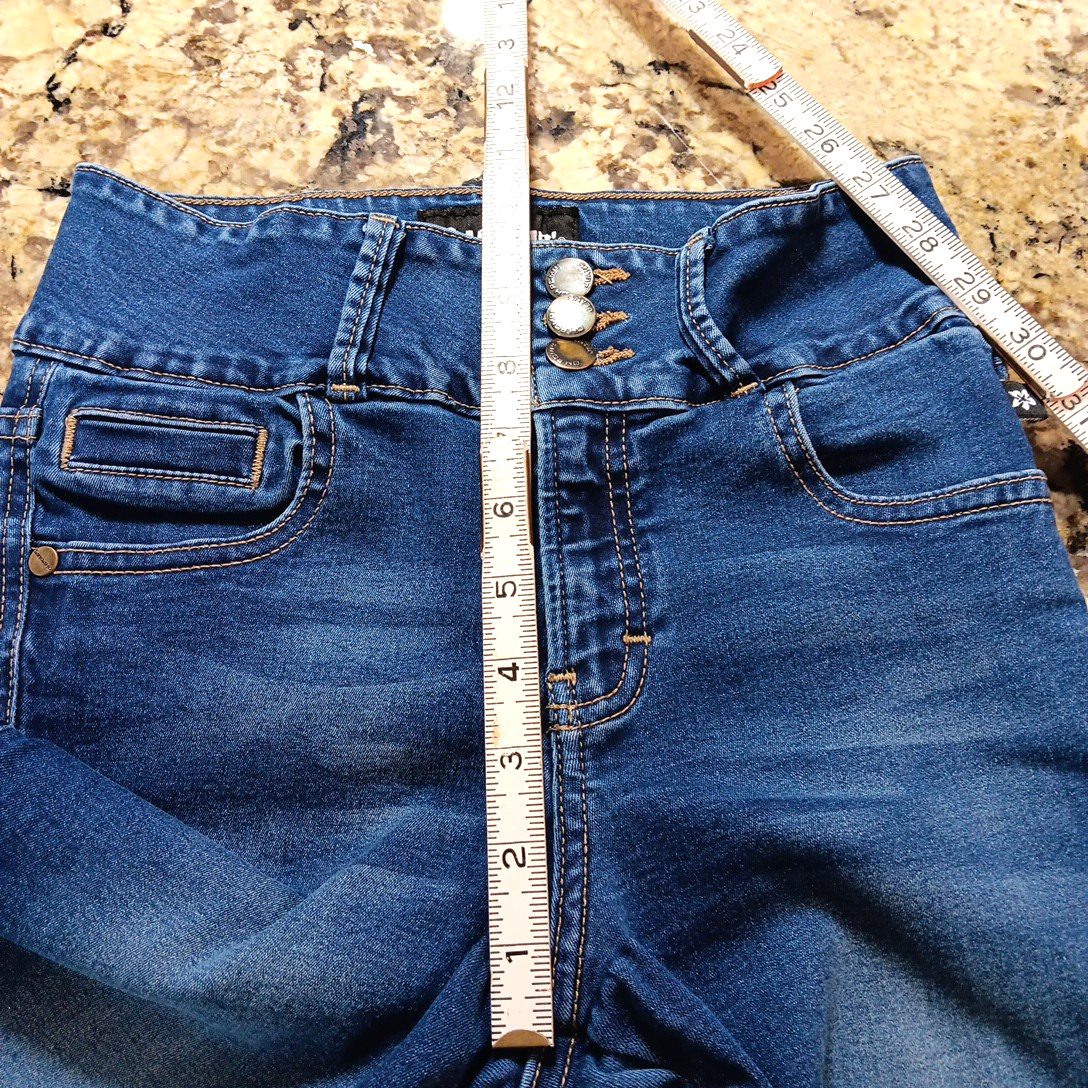 Size 7 X 27 Oh Pomp! Technofitted Skinny Stretch Ankle Womens Blue Jeans Mexico