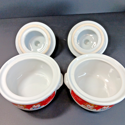 2 Campbell's Soup Bowls with Lids Vintage Retro 1998 M'm! M'm Good! CH