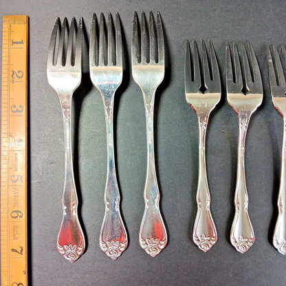 7 Oneida Forks ARBOR ROSE TRUE ROSE Stainless Dinner Salad Lot 9-13 Vietnam