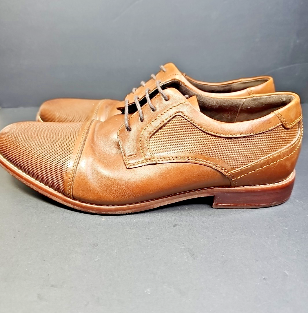 Rockport Cap Toe Derby Mens Dress Shoe Size 9 W Tan Brown Career Business India