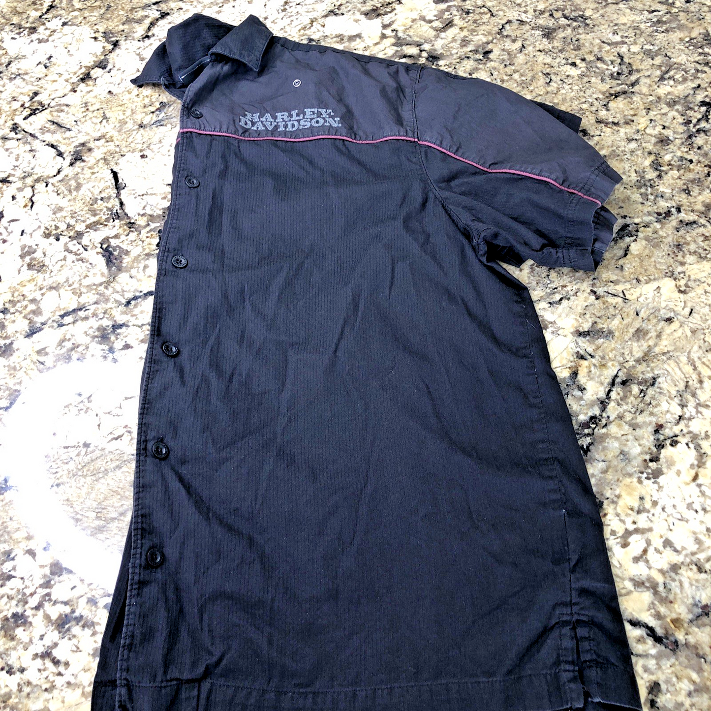 Size XL Harley-Davidson Men’s Button Down Short Sleeve Collared Shirt Logo CN