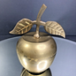 Brass Apple Bell Unpolished Natural Patina Home Decor School Teacher Gift IN