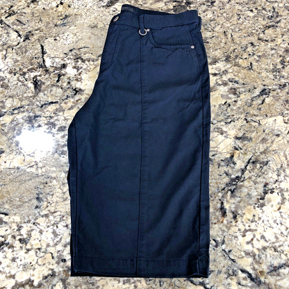 Size 12 X 13 Simon Chang Womens Shorts Black Stretch Casual Below Knee CN