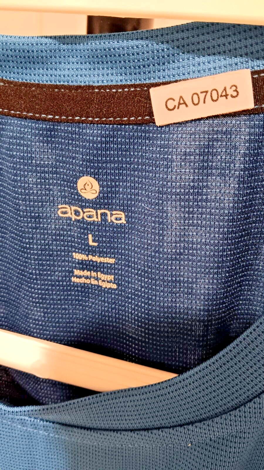 Large Apana Men's Sleeveless Shirt Blue Very Good Condition EG