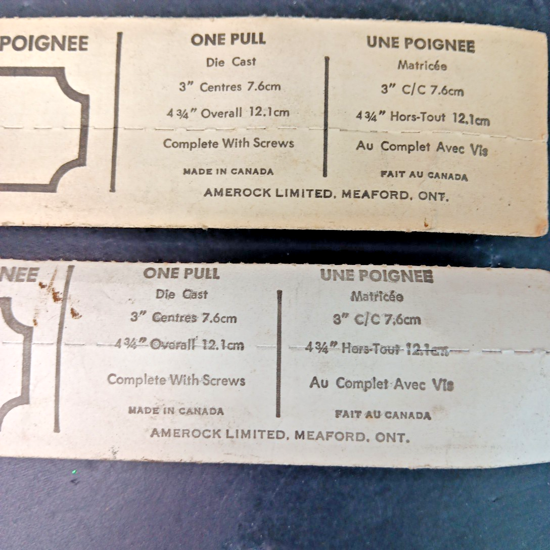 Amerock T-102-AC Antique Copper Drawer Pulls 3" Centre, 4 3/4" Read 2pcs