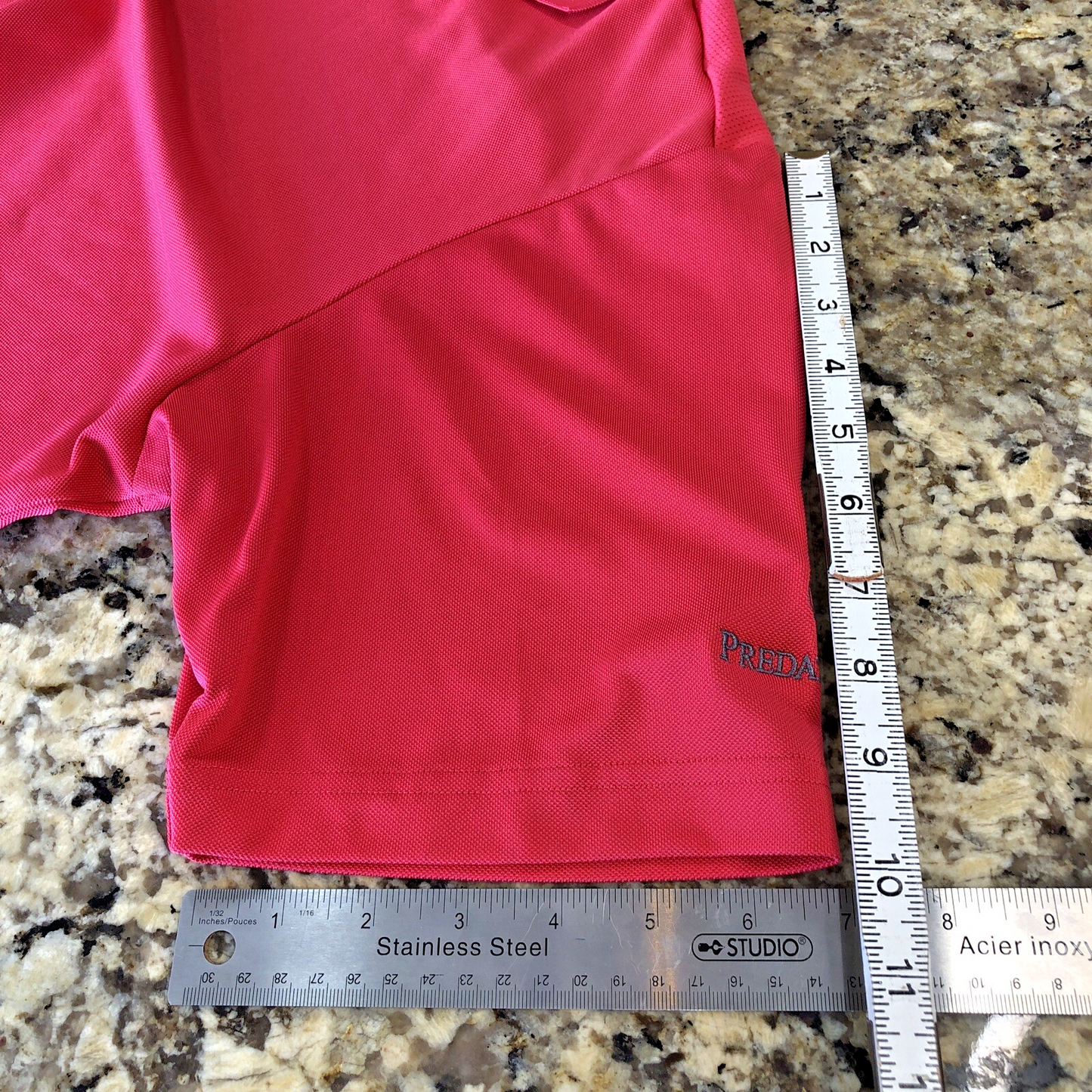 Size M Adidas Mens Golf Shirt Climacool Pink W/ Predator Ridge Embroidery VN