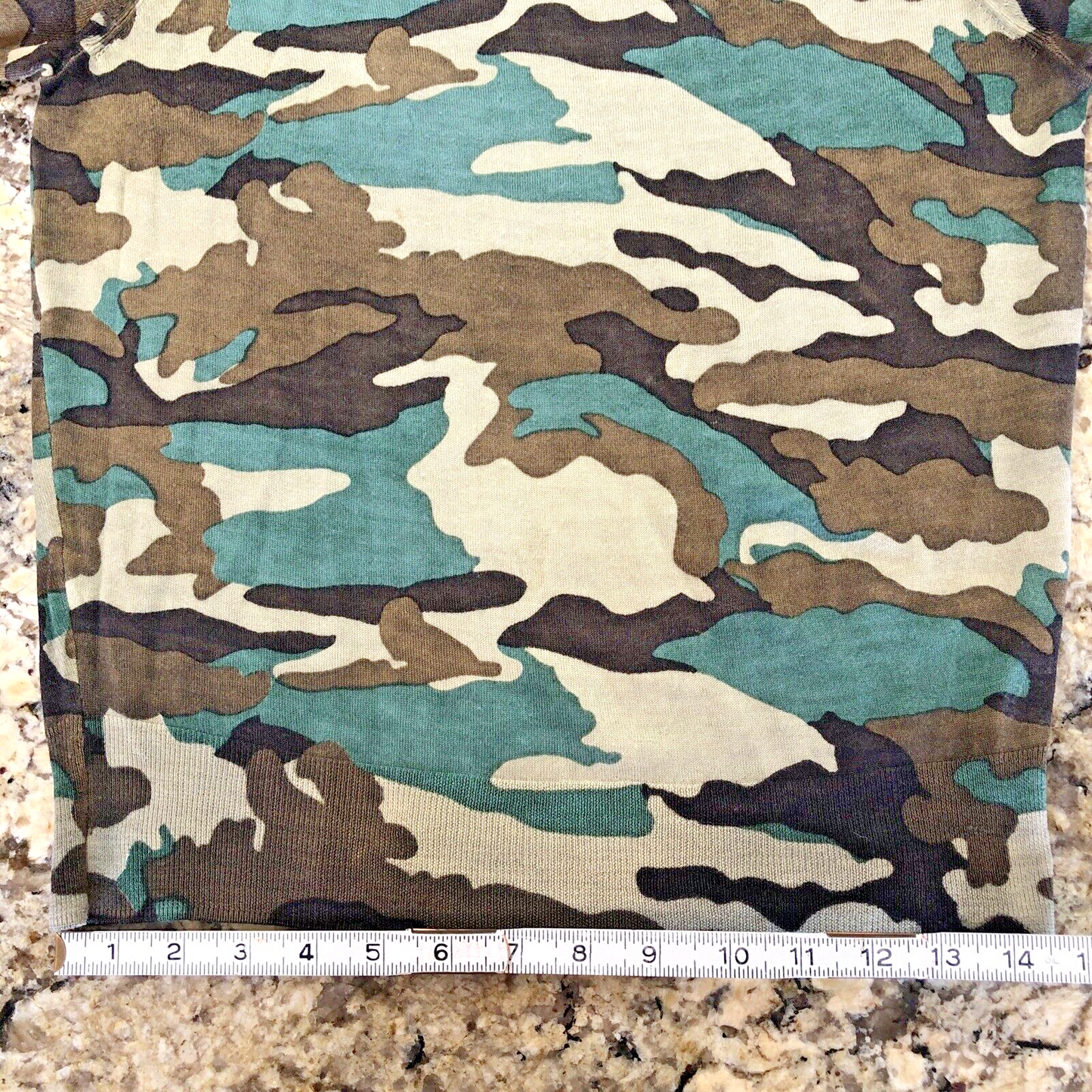 Size XS J. Crew WOOL CAMO Womens Sweater 100% Merino Light Weight Crew Neck CN