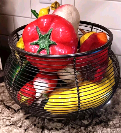 Fruit Bowl Centerpiece WITH 16 Decorative Fruit