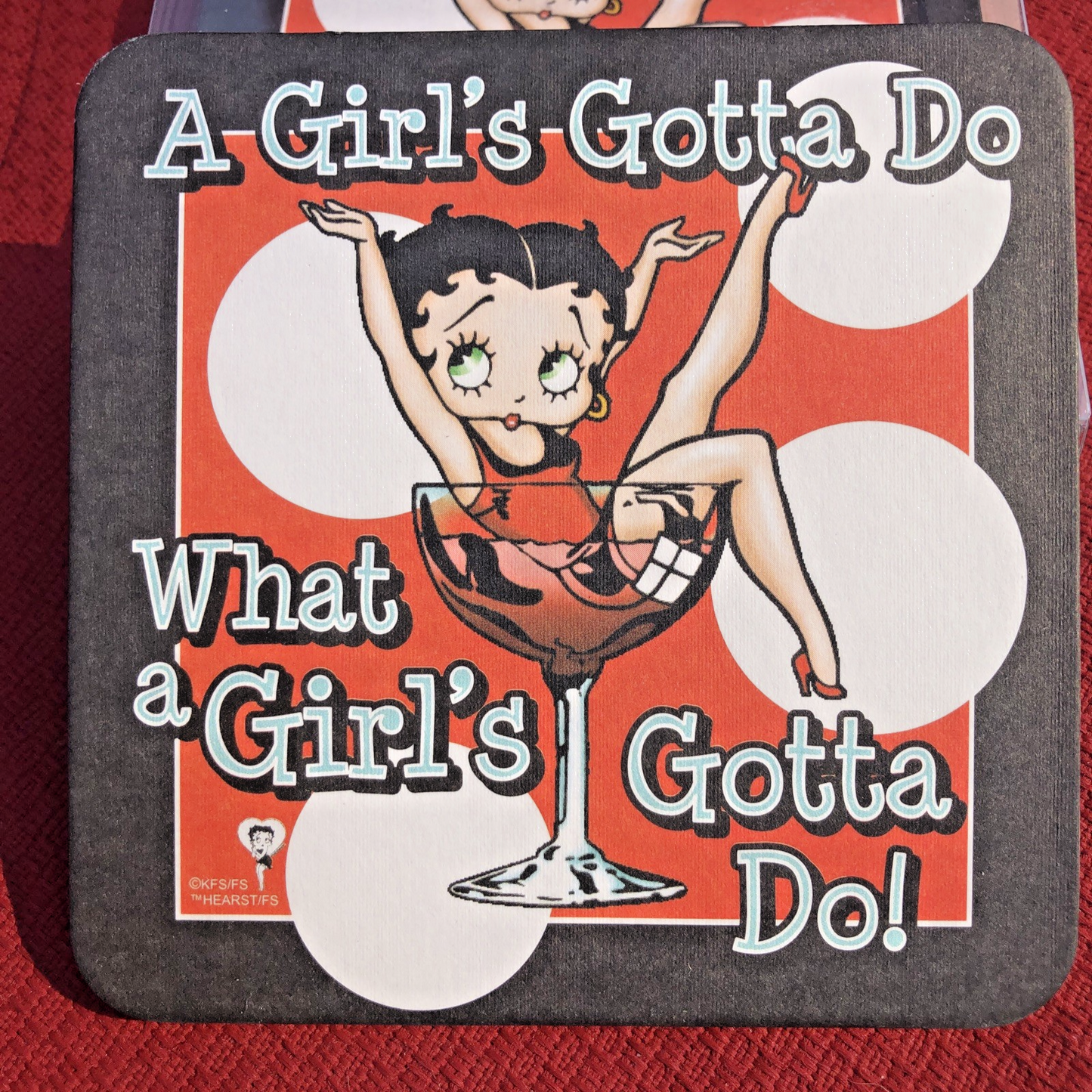 Betty Boop Collectables Metal Cigarette Case And 8 Cardboard Coasters CN