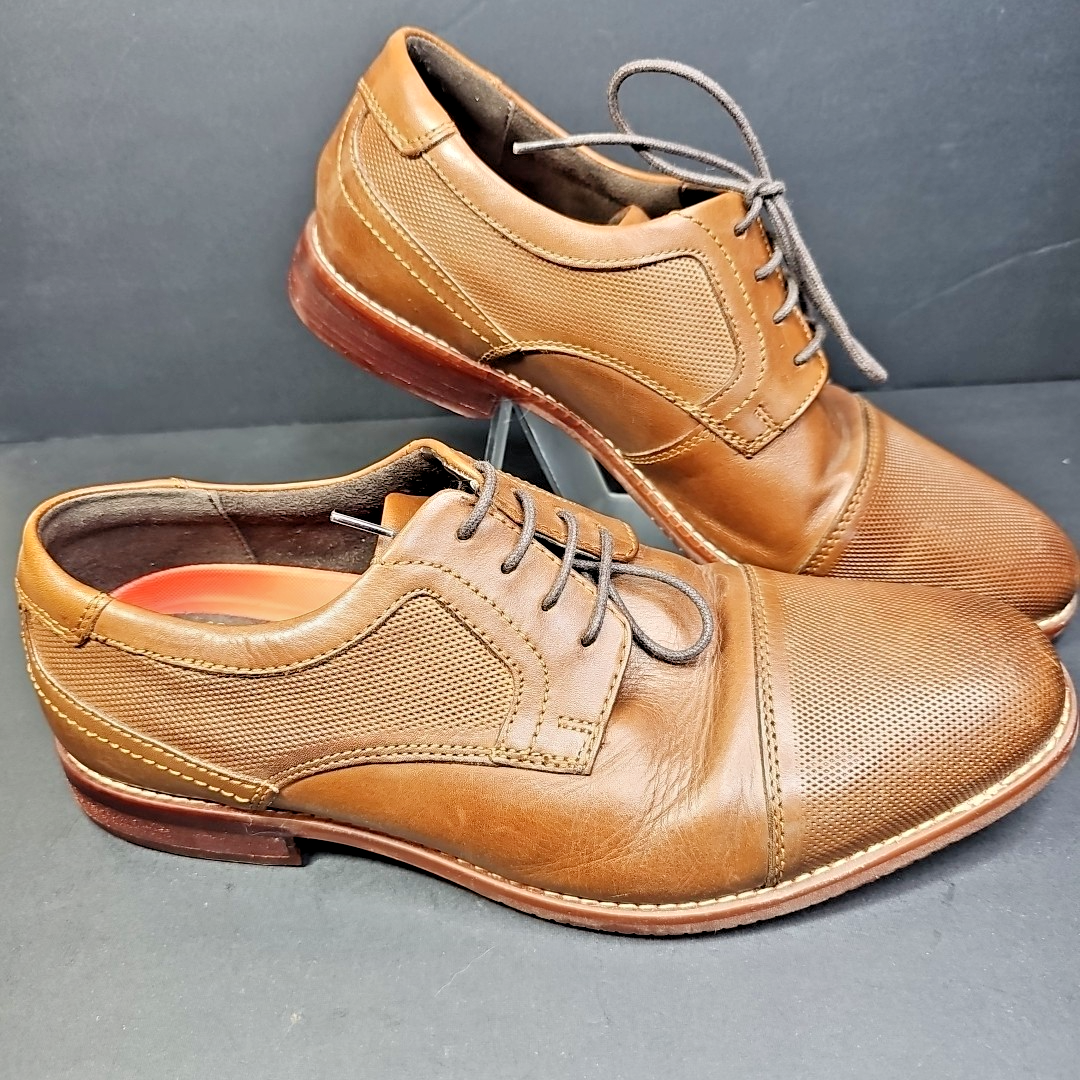 Rockport Cap Toe Derby Mens Dress Shoe Size 9 W Tan Brown Career Business India