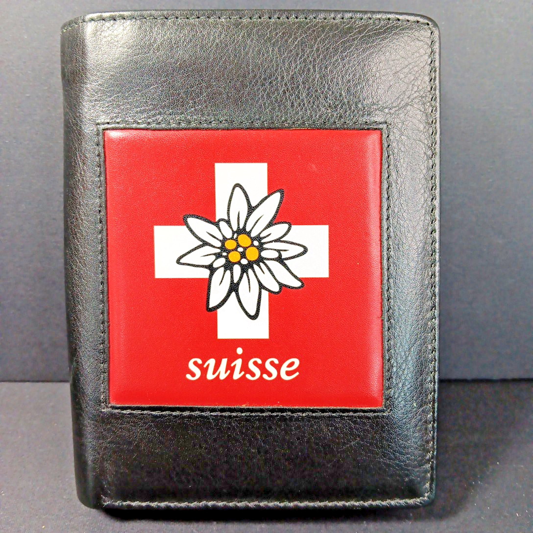 Like New Moon Shop Swiss Design Mens Cowhide Leather Wallet 5in X 4in X