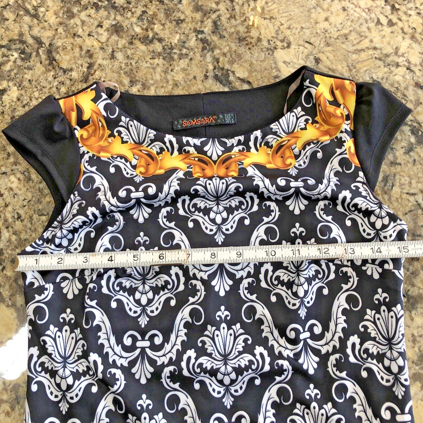 Size 8 Samsara Womens Dress Black And White Stretchy Casual Formal TR