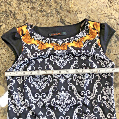 Size 8 Samsara Womens Dress Black And White Stretchy Casual Formal TR