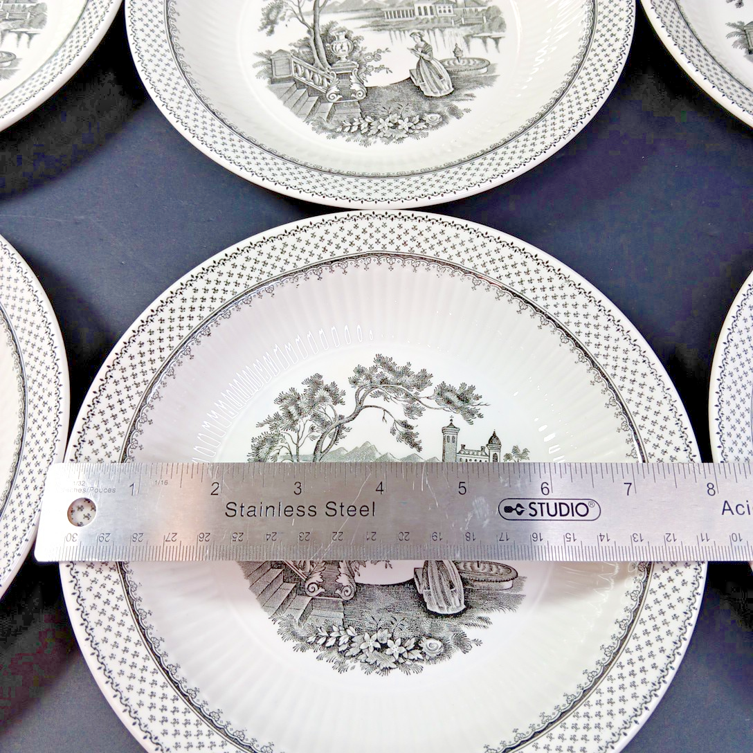 Minuet Real English Ironstone Wm Adams & Sons Micratex 8" Bowls UK Set of 7