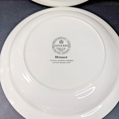 Minuet Real English Ironstone Wm Adams & Sons Micratex 8" Bowls UK Set of 7