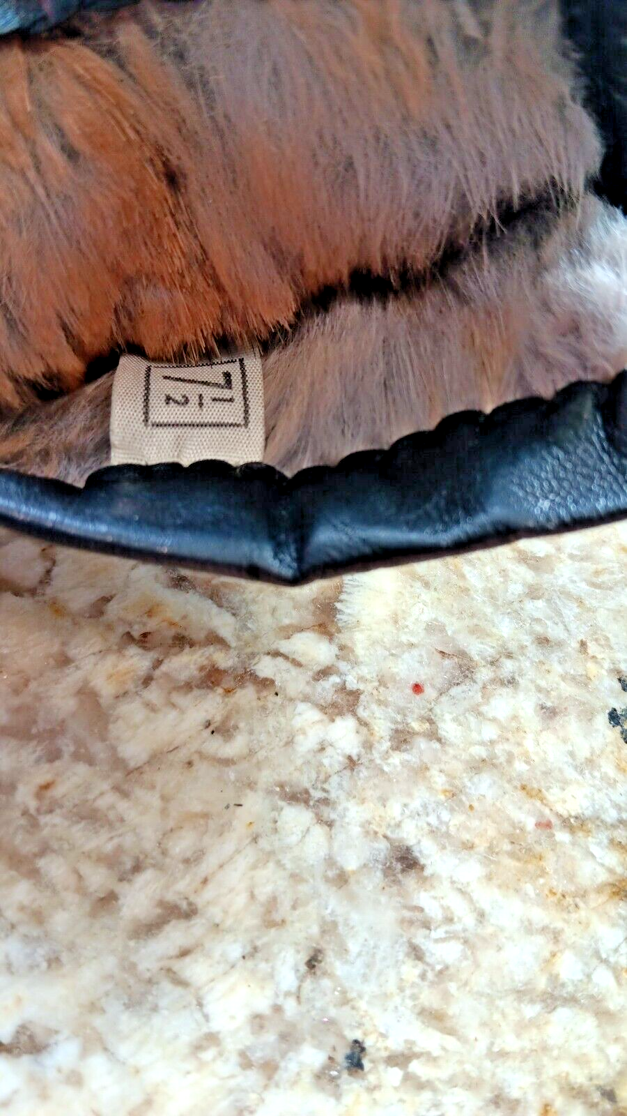 Vintage 7.5 Women Lamb Leather Gloves Soft Rabbit Fur Insulation Made In Italy