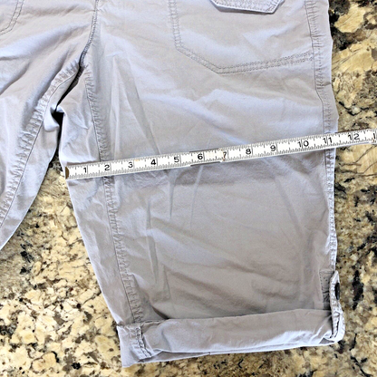 Size 12 X 13 DNKY JEANS Womens Shorts Cargo Pocket Grey Roll Up Hem Grey BD