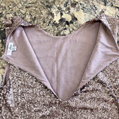 Size M Guess Sequin Dress Womens Sleeveless Above Knee Cocktail Glam Prom CN