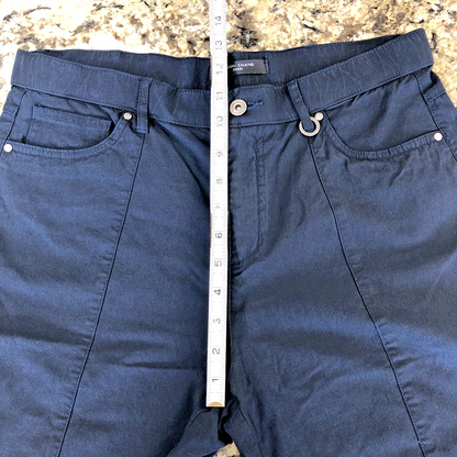 Size 12 X 13 Simon Chang Womens Shorts Black Stretch Casual Below Knee CN