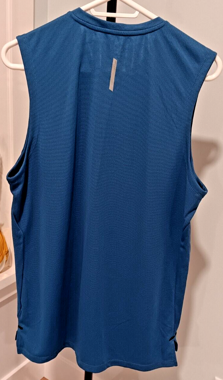 Large Apana Men's Sleeveless Shirt Blue Very Good Condition EG