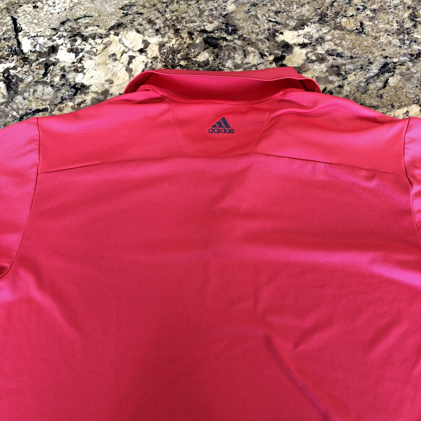 Size M Adidas Mens Golf Shirt Climacool Pink W/ Predator Ridge Embroidery VN