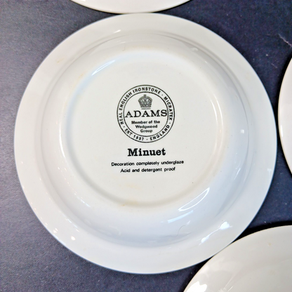 5 X Minuet Real English Ironstone Micratex Adams & Sons Wedgwood 5.25in Bowls UK