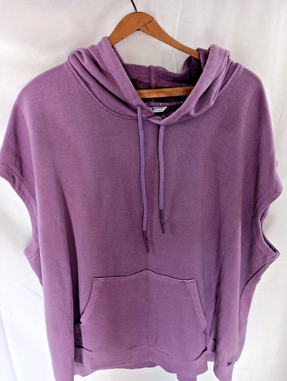 4x Plus Size Womens Sleeveless Hoodie Purple Active Zone Plus Size Very Good KH