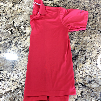 Size M Adidas Mens Golf Shirt Climacool Pink W/ Predator Ridge Embroidery VN