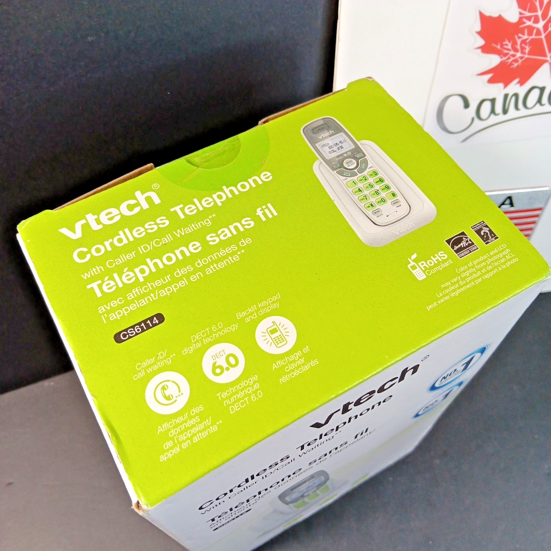 VTech CS6114 DECT 6.0 Cordless Phone - White - New Open Box CN