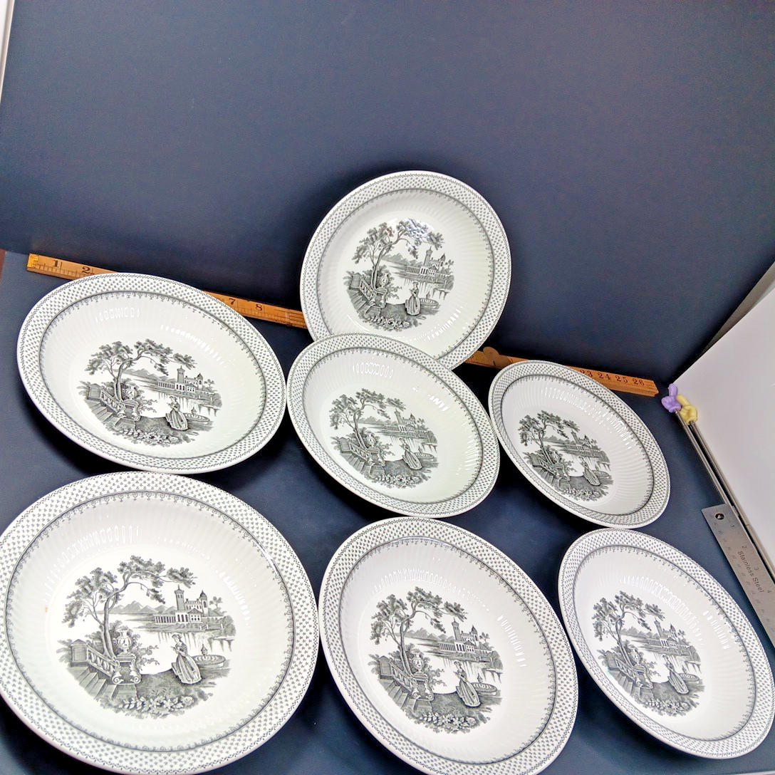 Minuet Real English Ironstone Wm Adams & Sons Micratex 8" Bowls UK Set of 7