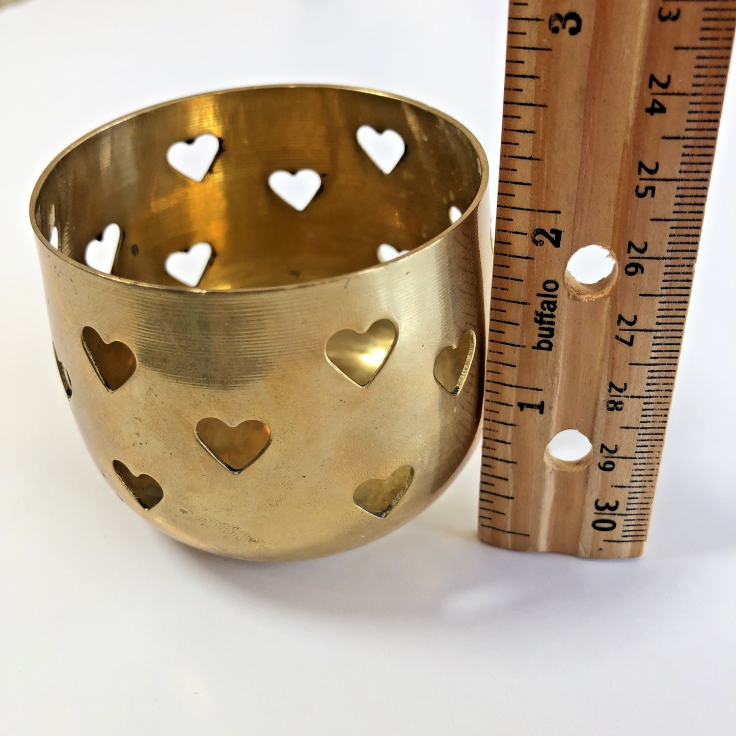 Brass Candle Holder Tea light Hearts Unpolished Liards Ltd. India