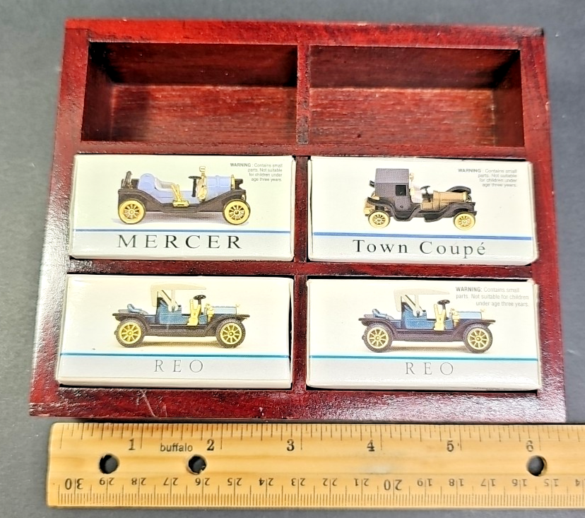 Readers Digest Collectible Miniature Cars - Display with 4 Cars