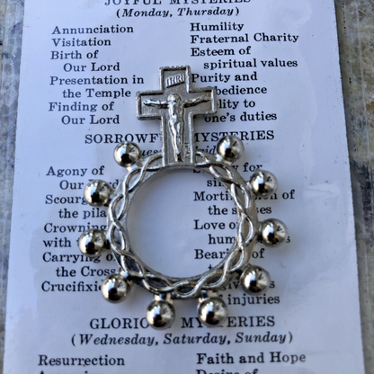 Finger Rosary With Crucifix  Our Lady Of The Rosary Metal Made In Italy