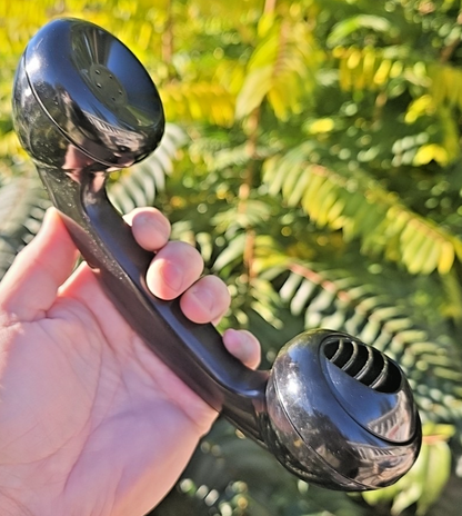 1956 Rotary Crank Telephone Handset With Vented Spitcup Magneto Or Leich ?
