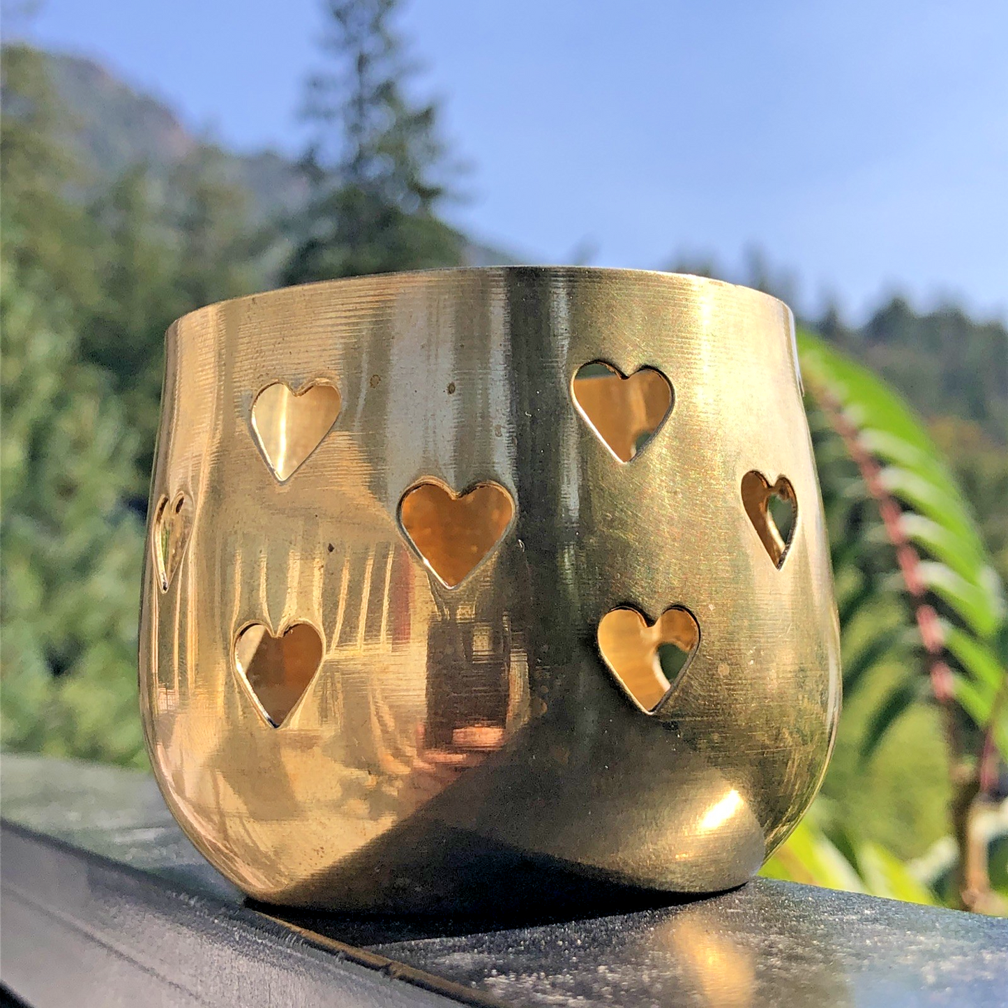 Brass Candle Holder Tea light Hearts Unpolished Liards Ltd. India