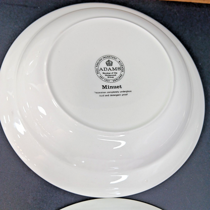 Minuet Real English Ironstone Wm Adams & Sons Micratex 8" Bowls UK Set of 7