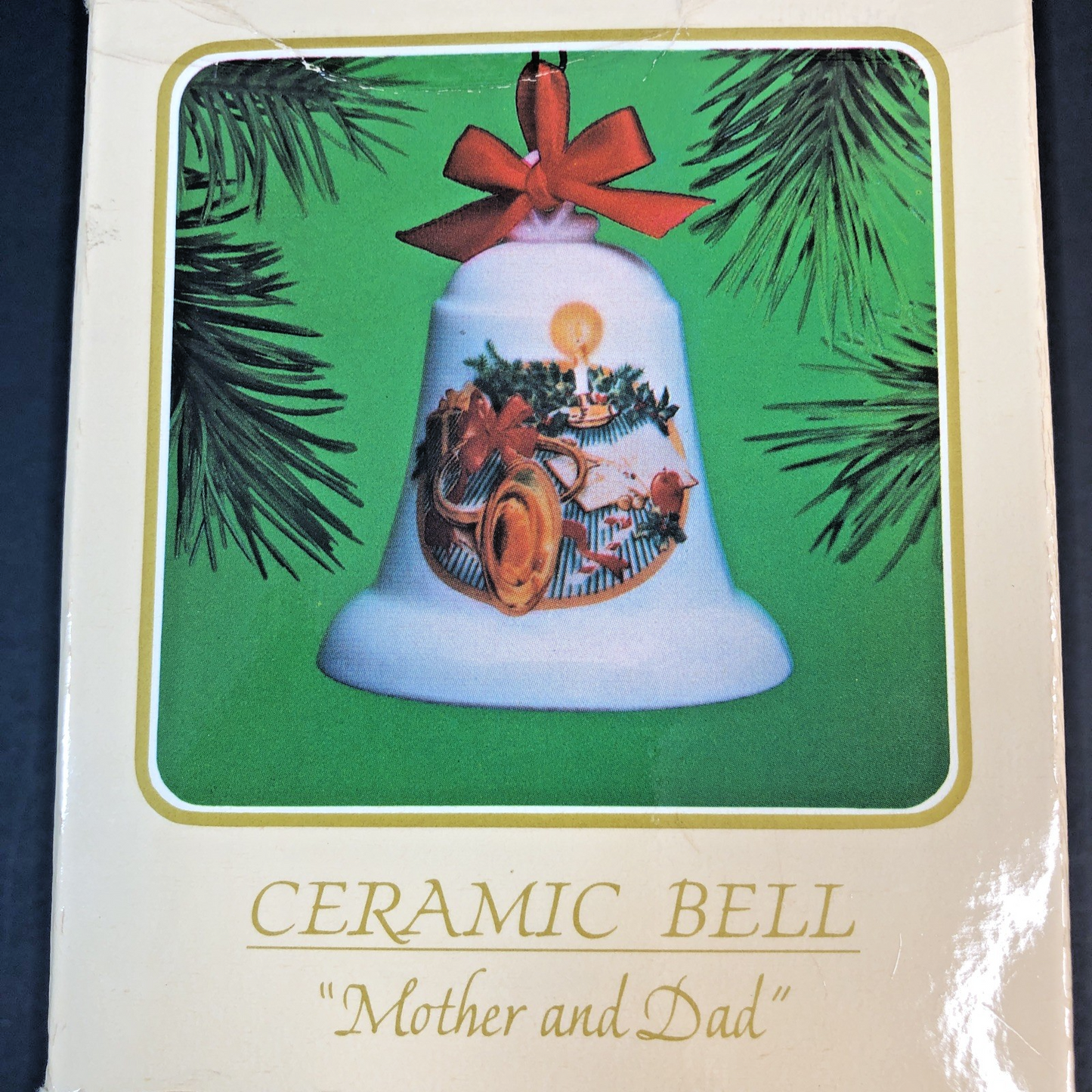 Ceramic Bell “Mom And Dad” Christmas Ornament Dated 1984 Keepsake Hallmark TW