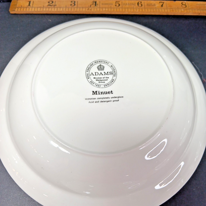 Minuet Real English Ironstone Wm Adams & Sons Micratex 8" Bowls UK Set of 7