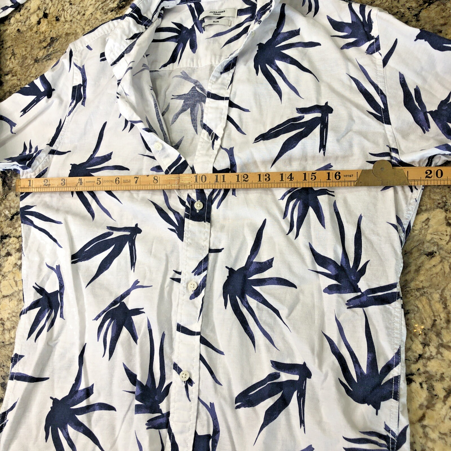 Size S Jack & Jones Premium Mens Button Up Shirt Cotton Linen Blend Light Fun CN