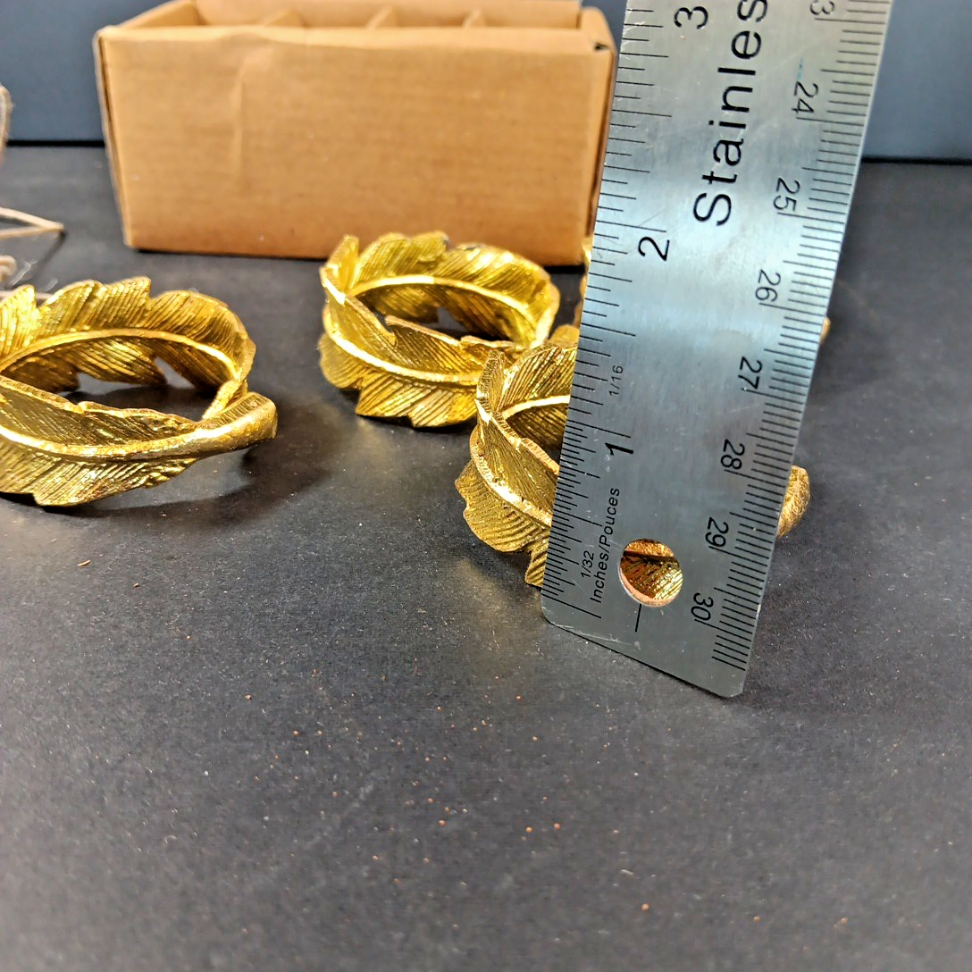 4 X Metal Napkin Ring Holders With Box Made In India
