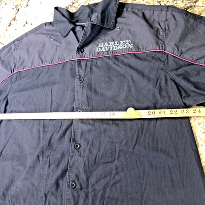 Size XL Harley-Davidson Men’s Button Down Short Sleeve Collared Shirt Logo CN