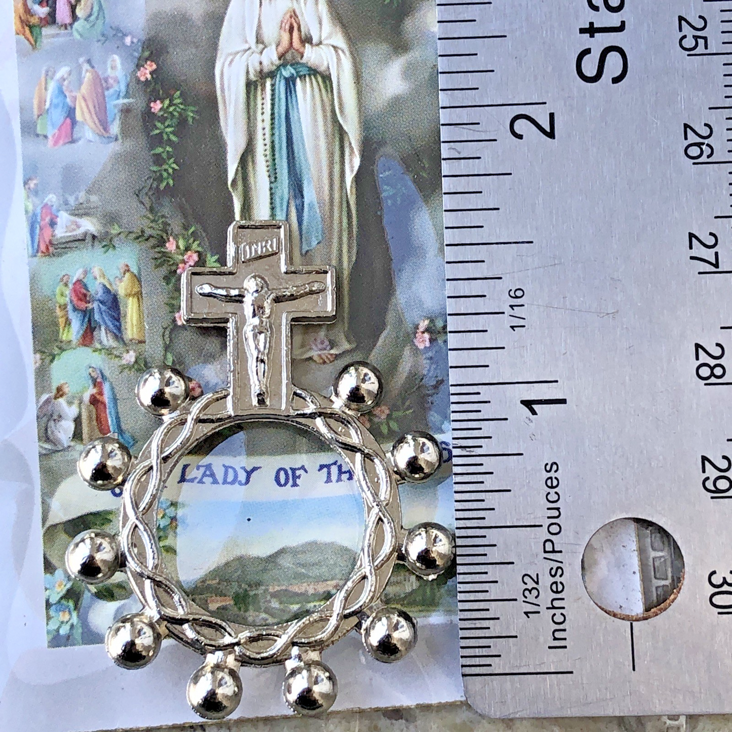 Finger Rosary With Crucifix  Our Lady Of The Rosary Metal Made In Italy