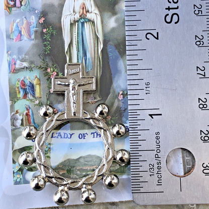 Finger Rosary With Crucifix  Our Lady Of The Rosary Metal Made In Italy