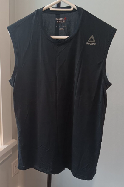 Mens Large Reebok ActivChill Sleeveless Shirt Black Like New Excellent Cond.