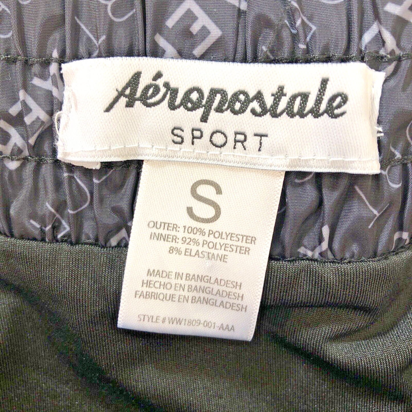 Small Aeropostale Sport Womens Shorts Lined Undergarment Drawstring Black BD